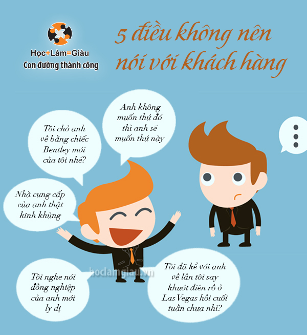 5 điều không nên nói với khách hàng