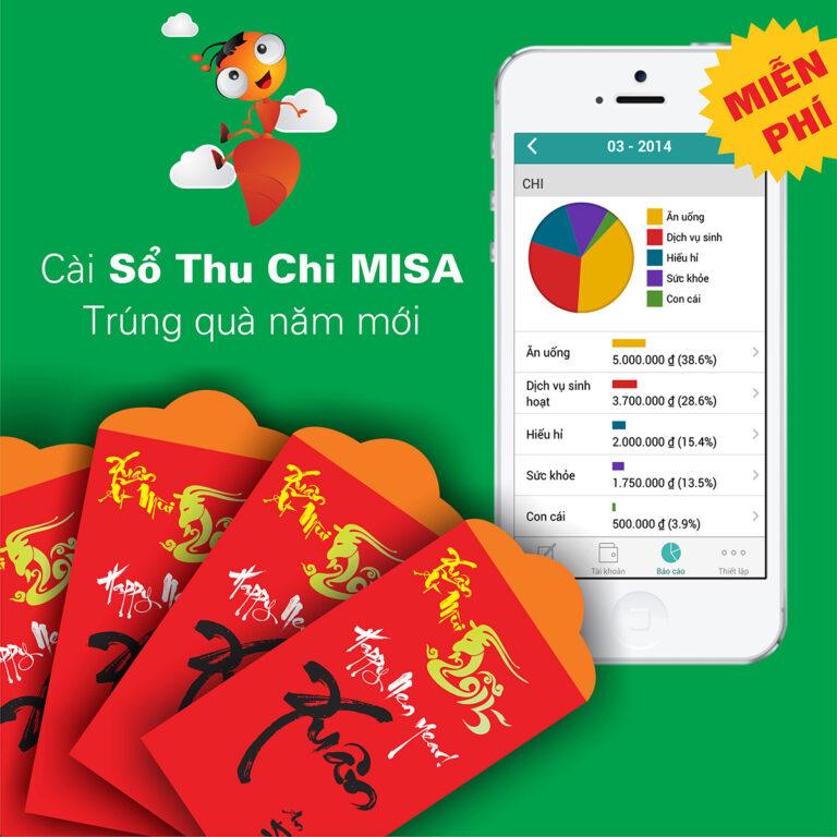 Cài Sổ Thu Chi MISA miễn phí – Trúng lì xì tiền triệu