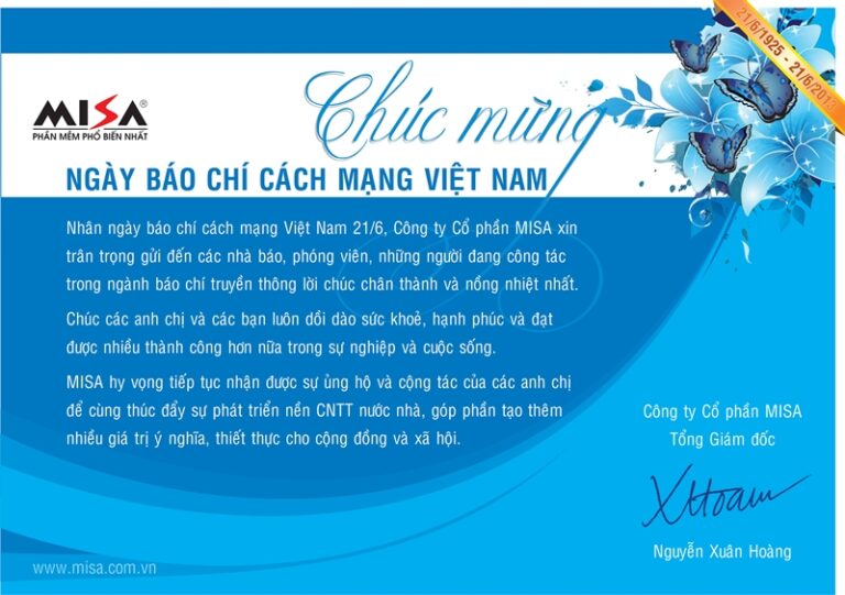 MISA chúc mừng ngày Báo chí cách mạng Việt Nam 21/6