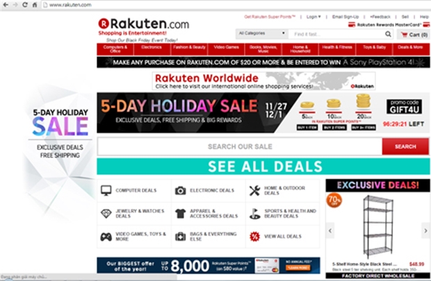 Rakuten – “cột trụ” thương mại điện tử phương Đông