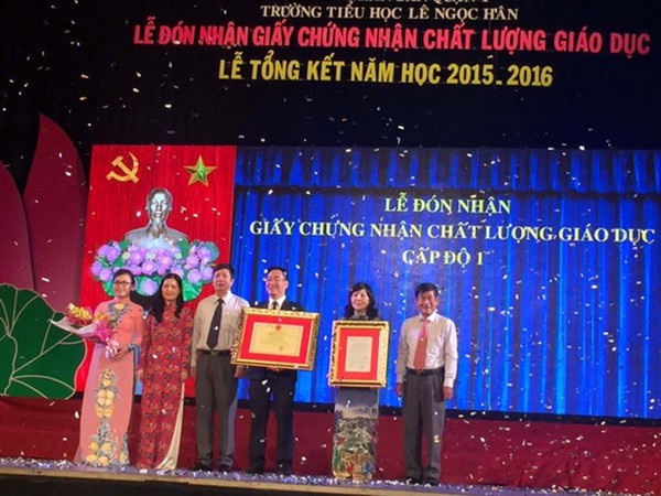 Trường Tiểu học Lê Ngọc Hân đạt kiểm định chất lượng giáo dục