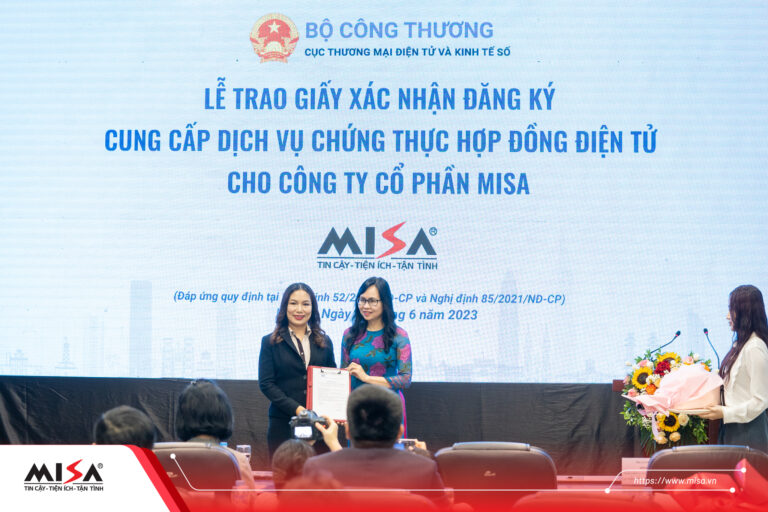 MISA được Bộ Công thương trao giấy xác nhận đăng ký cung cấp dịch vụ chứng thực hợp đồng điện tử